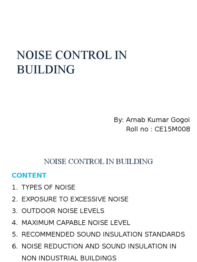 Noise Control in Building Noise Sound