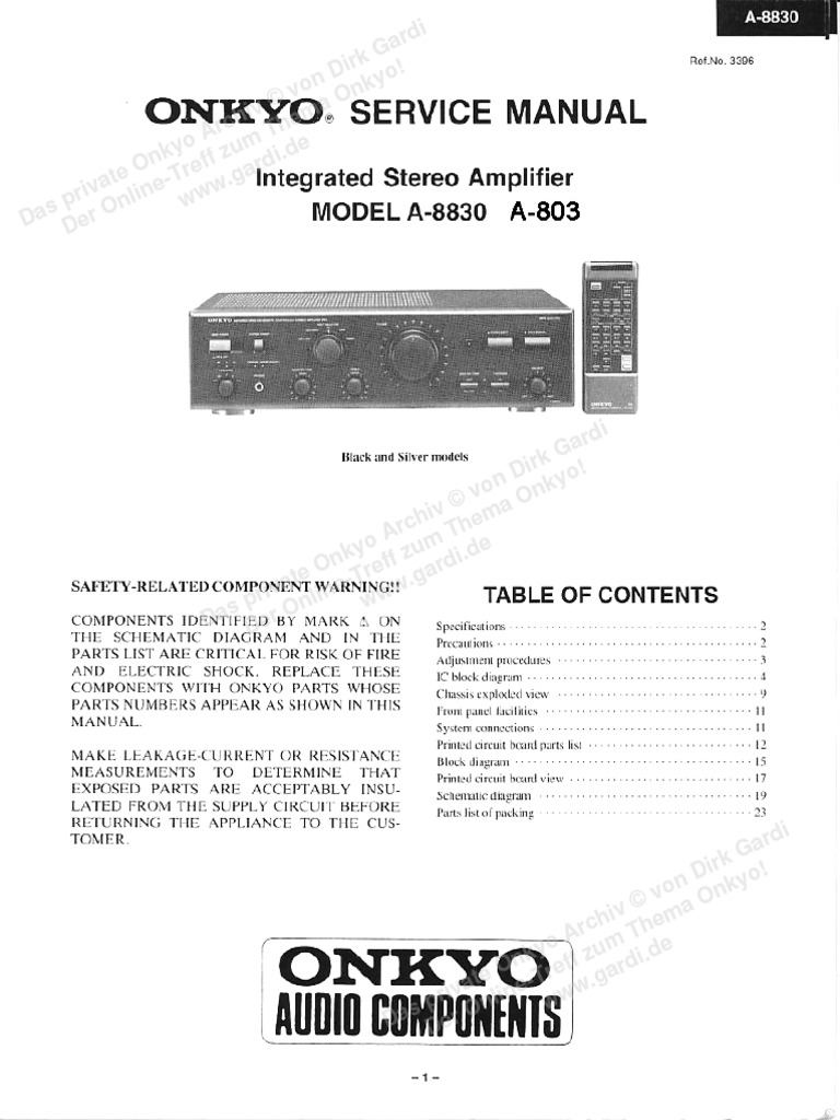 Onkyo-A803 - 8830 Amp PDF | PDF