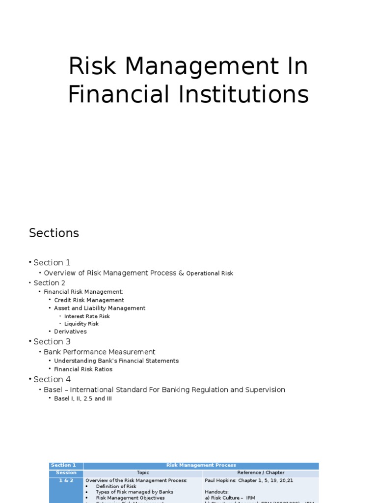 Financial Risk Management Overview | PDF | Risk Management | Market ...