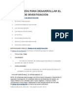 Información para Desarrollar El Trabajo de Investigación