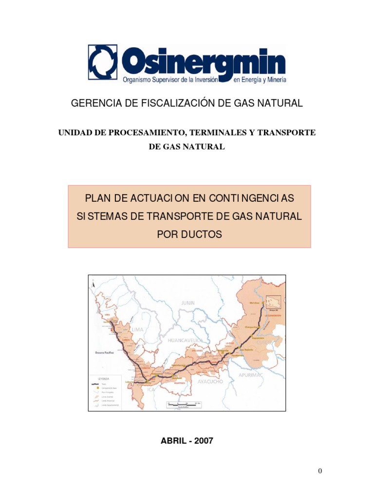 Plan de Contingencia Gas Natural Ductos | PDF | Transporte | Ingeniería