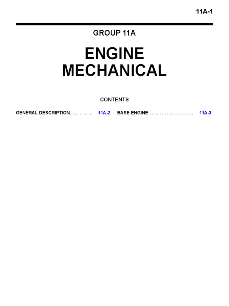 Engine Mechanical: Group 11A | PDF | Throttle | Fuel Injection