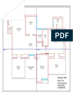 Floor plan drawing with room dimensions and directions