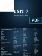 Unit 7 Vocabulary Asl 2