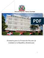 Normativa para La Formacion Docente de Calidad en La Rep Dom V26.11.15 PDF