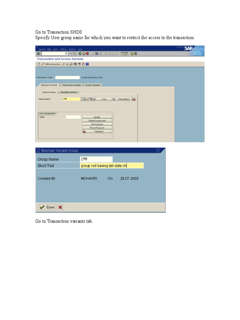 What Is Transaction Variant In Sap