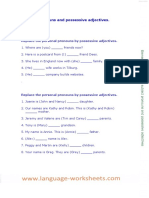 Elementary Subject Pronouns and Possessive Adjectives Exercises