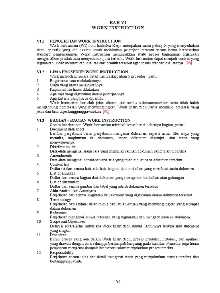 Panduan Lengkap Work Instruction | PDF