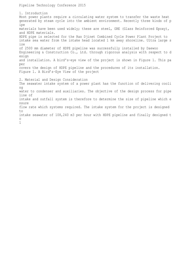 HDPE Pipeline Design and Installation Guide | PDF | Pipe (Fluid ...