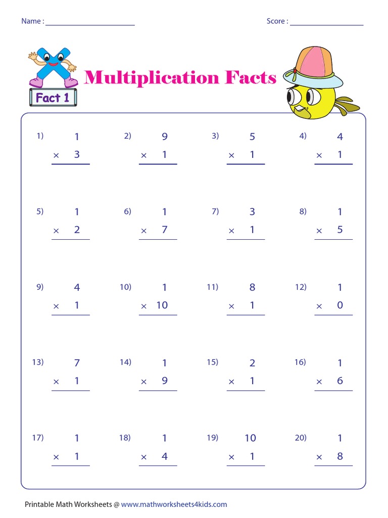 Score: Name:: Printable Math Worksheets @ | PDF
