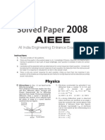 JEE MAINS Solved Paper 2008