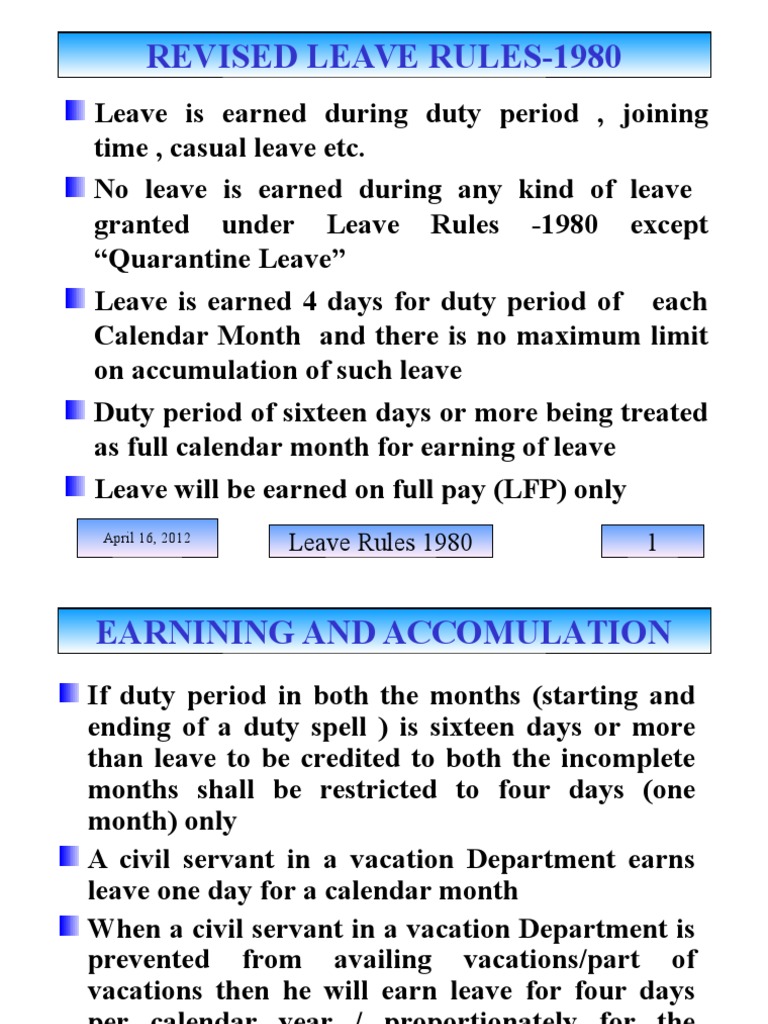 Leave Rules 1980 Government Politics