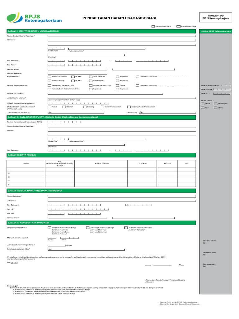Formulir 1 Pu Terbaru Pdf Pdf