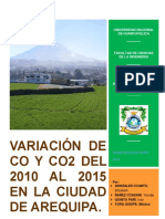 Variación de Co y Co2 Del 2010 Al 2015 en La Ciudad de Arequipa