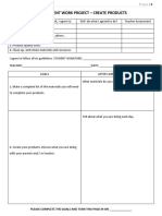 Independent Work Project - Create Products: Please Complete The Goals and Turn This Page in On