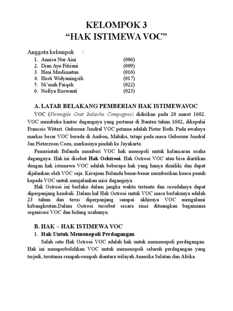 Hak Istimewa Voc Disebut Python