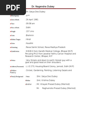 Marriage Biodata