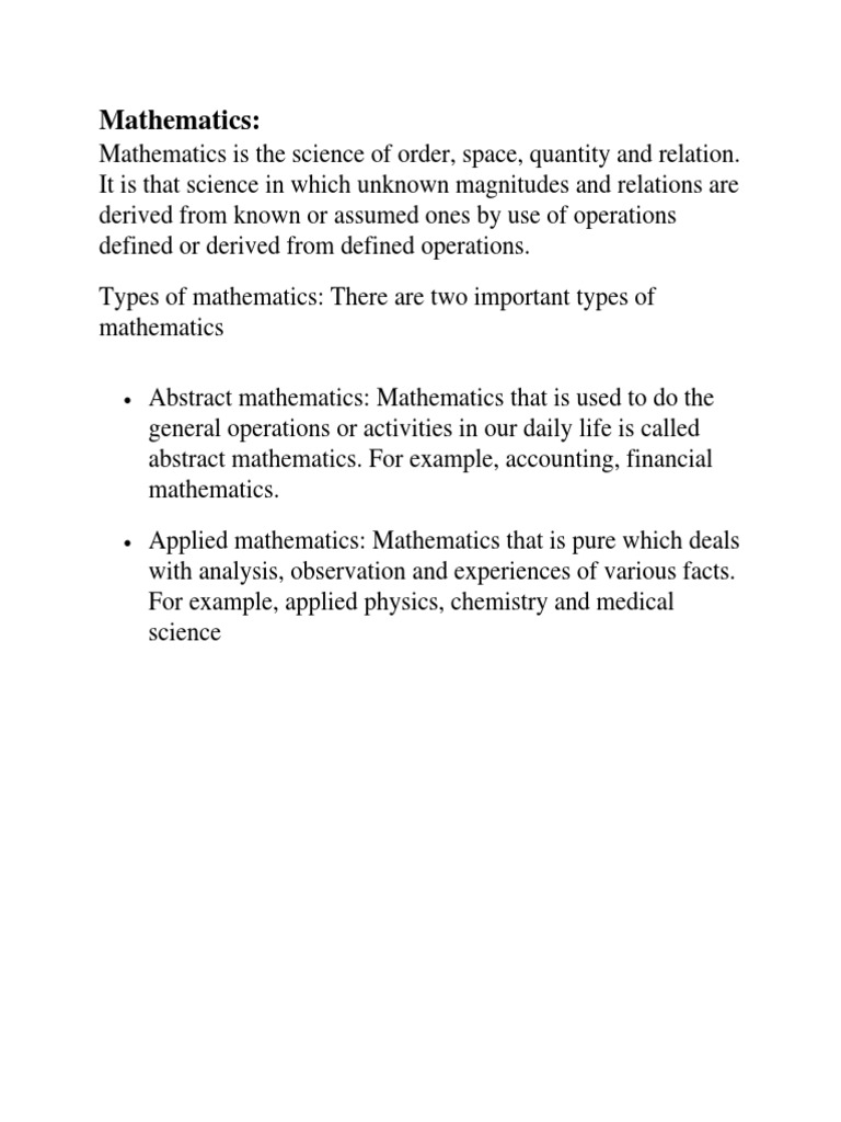 Mathematics Defination PDF