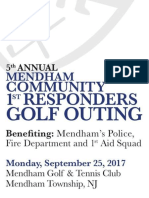 5th ANNUAL MENDHAM COMMUNITY 1st RESPONDERS GOLF OUTING