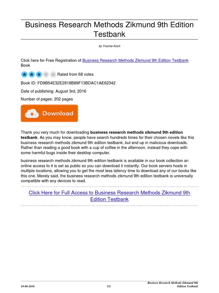 Business Research Methods Zikmund 9th Edition Testbank Portable Document Format Computing And Information Technology
