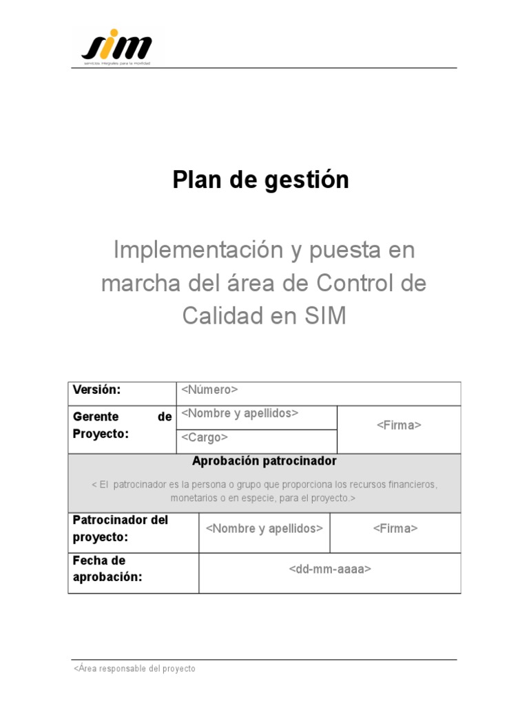 Plan de Control de Calidad en SIM | PDF | Calidad (comercial) | Software