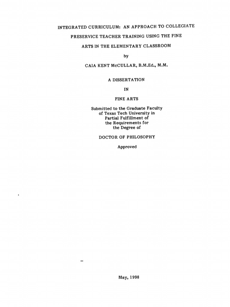 Integrated Curiculum by Caia Kent McCullar | PDF | Neuron | Curriculum