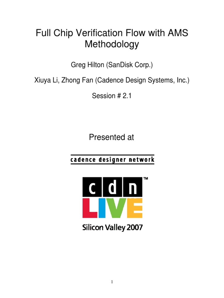 Full Chip Verification with AMS Methodology | PDF | Electronic Design ...