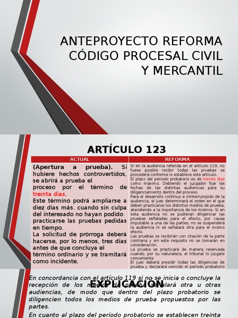 Anteproyecto Reforma Código Procesal Civil Y Mercantil Guatemala