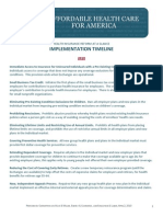 Implementation Timeline: P C W & M, E & C, E & L, A 2, 2010