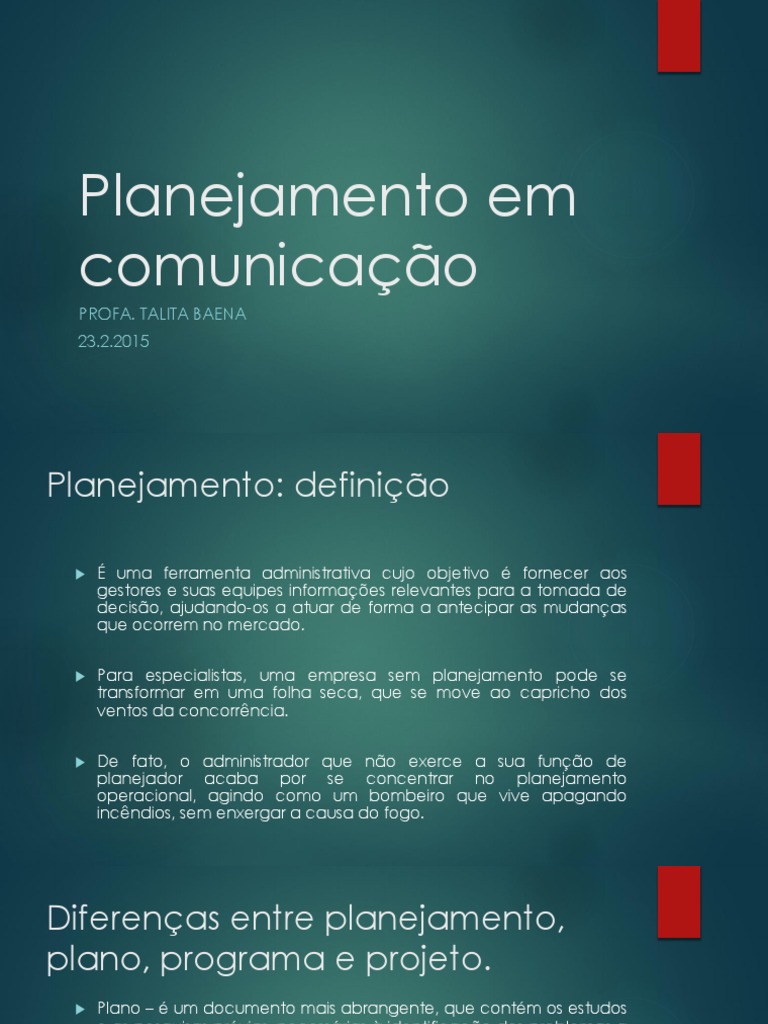 Plano De Comunicação Integrada Pdf Planejamento Comunicação