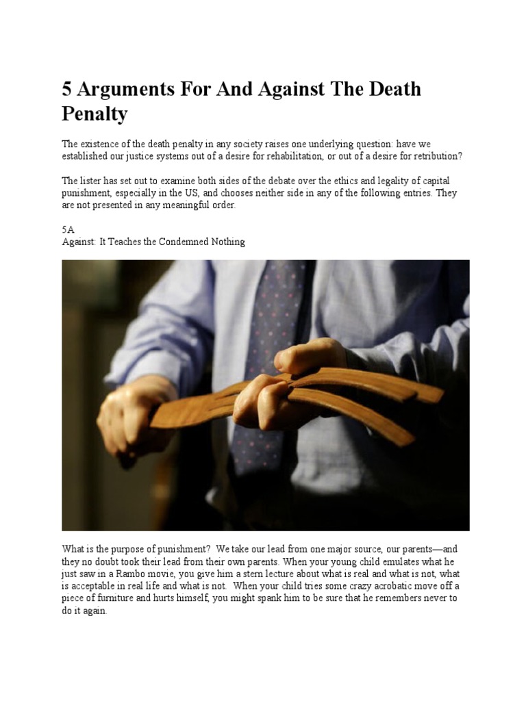Arguments For And Against The Death Penalty
