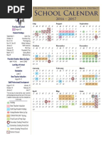 2016-2017 School Calendar