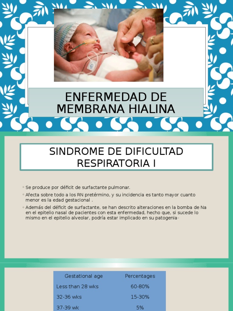 Enfermedad de Membrana Hialina PDF Pulmón El embarazo
