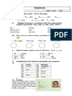 English Test: Name: Grade: 7° Grade Date