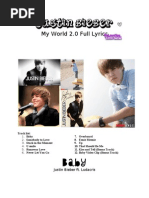 Download Justin Bieber My World 20 Full Lyrics by Silvermist Eiceli SN32171798 doc pdf
