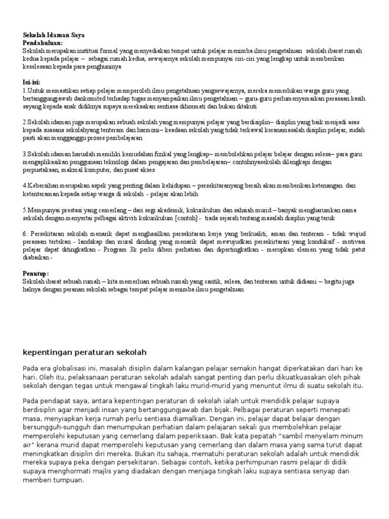 Sekolah Idaman Saya Pdf