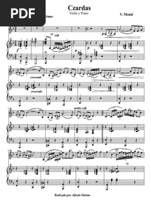Partitura Czardas V Monti Violin Y Piano