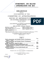 House Hearing, 113TH Congress - Department of The Interior, Environment, and Related Agencies Appropriations For 2015