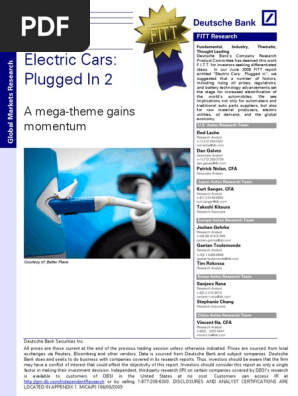 Electric Cars Part 2 Deutsche Bank 2009 Fuel Economy In