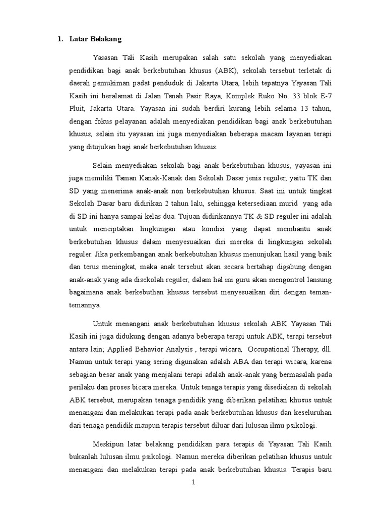 Contoh Laporan Tugas Modifikasi Perilaku (Psikologi) PDF