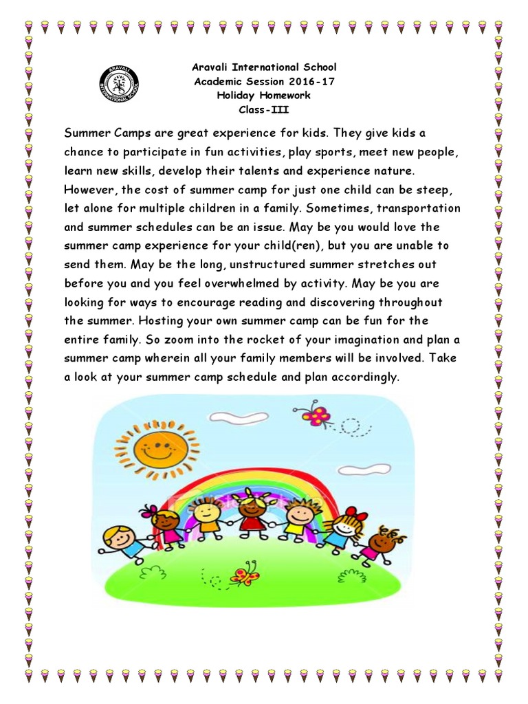 class 3 holiday homework english