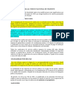 Modificaciones Más Significativas CODIGO NACIONAL de TRANSITO La Ley 1383 Del 16 de Marzo de 2010