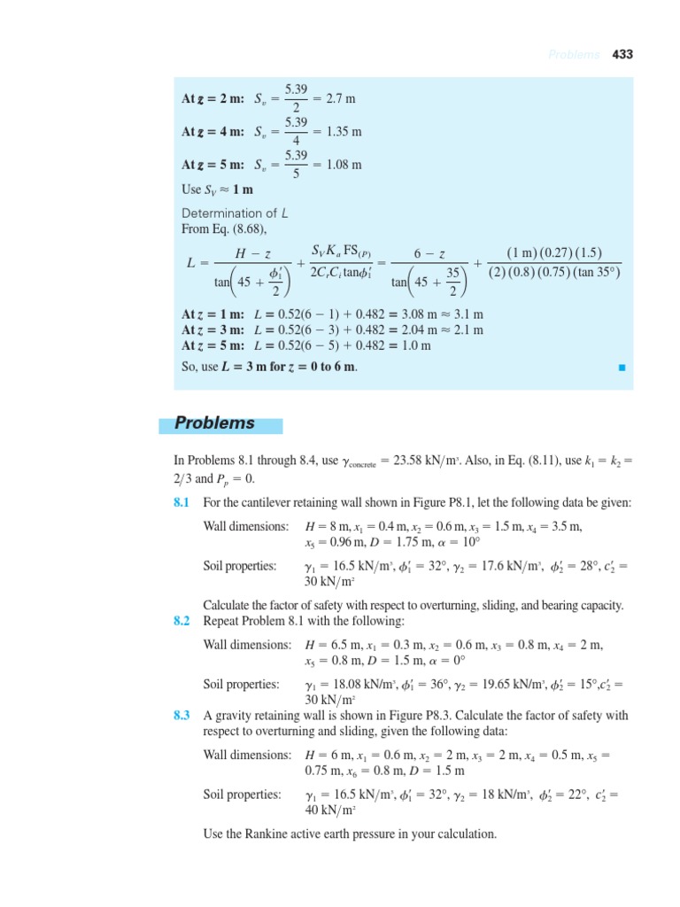 Retaining Wall Design and Safety Analysis | PDF | Solid Mechanics ...