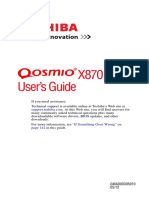 Toshiba Qosmio X870 Series Manual