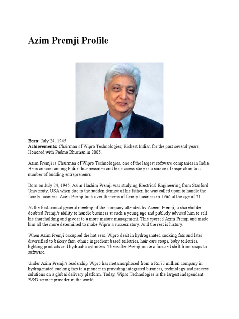 Azim Premji Profile | PDF