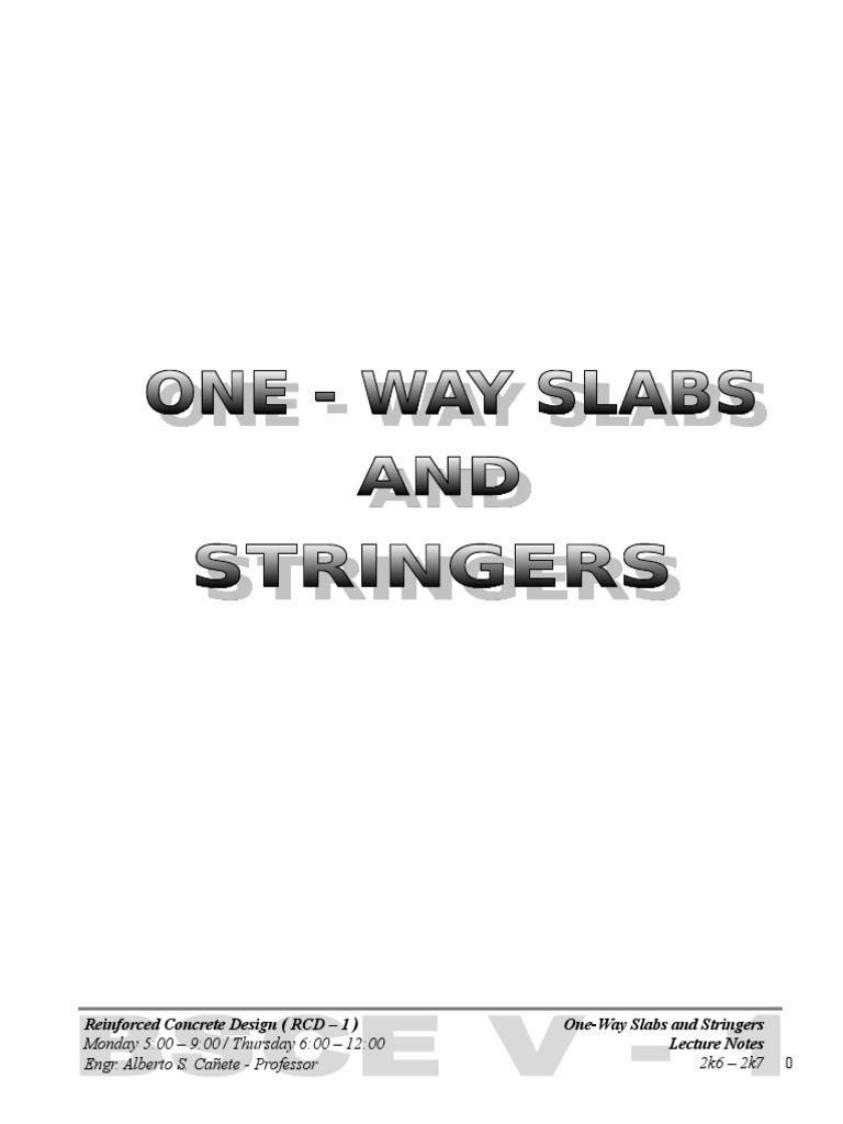 4 One Way Slab PDF Beam Structure Civil Engineering