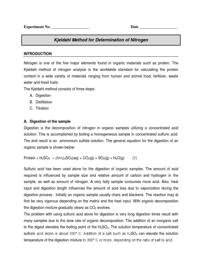 Kjeldahl PDF Distillation Ammonium