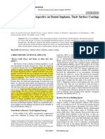 A Brief Historical Perspective On Dental Implants, Their Surface Coatings