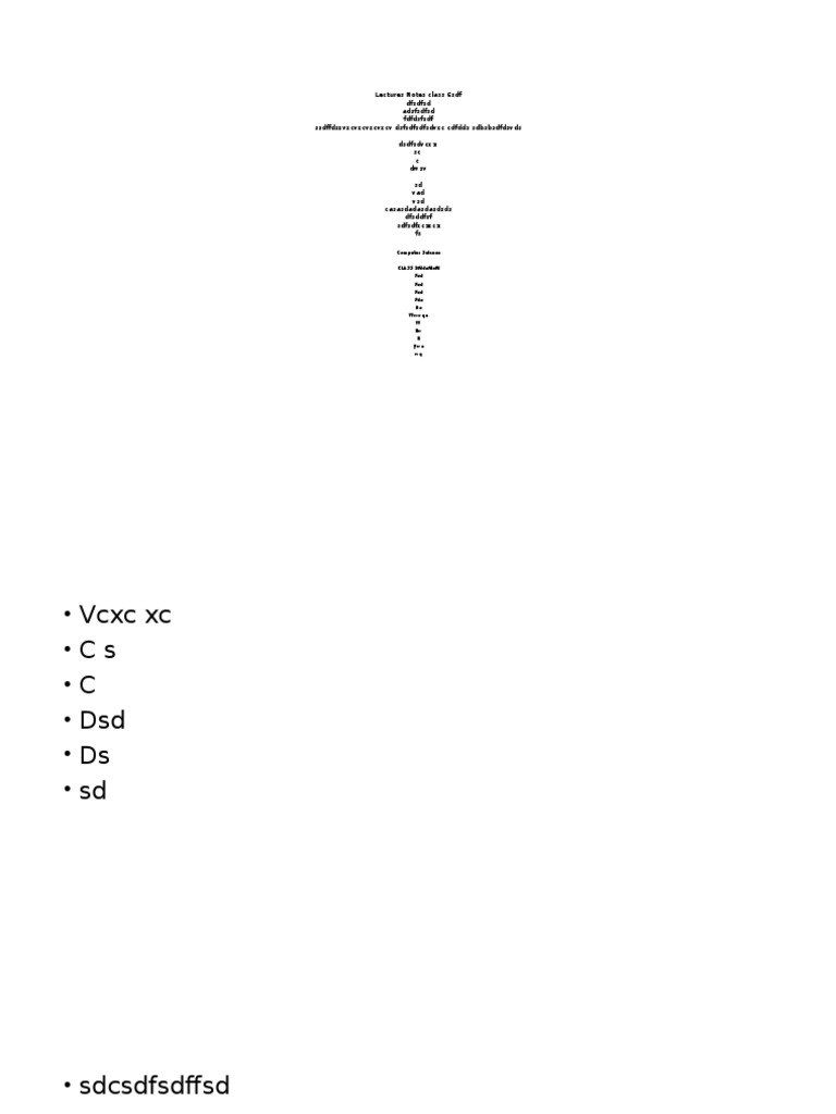 Class 6 Computer Science Lecture Notes | PDF | Teaching Methods ...