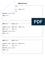 WBS Dictionary Template Continuous